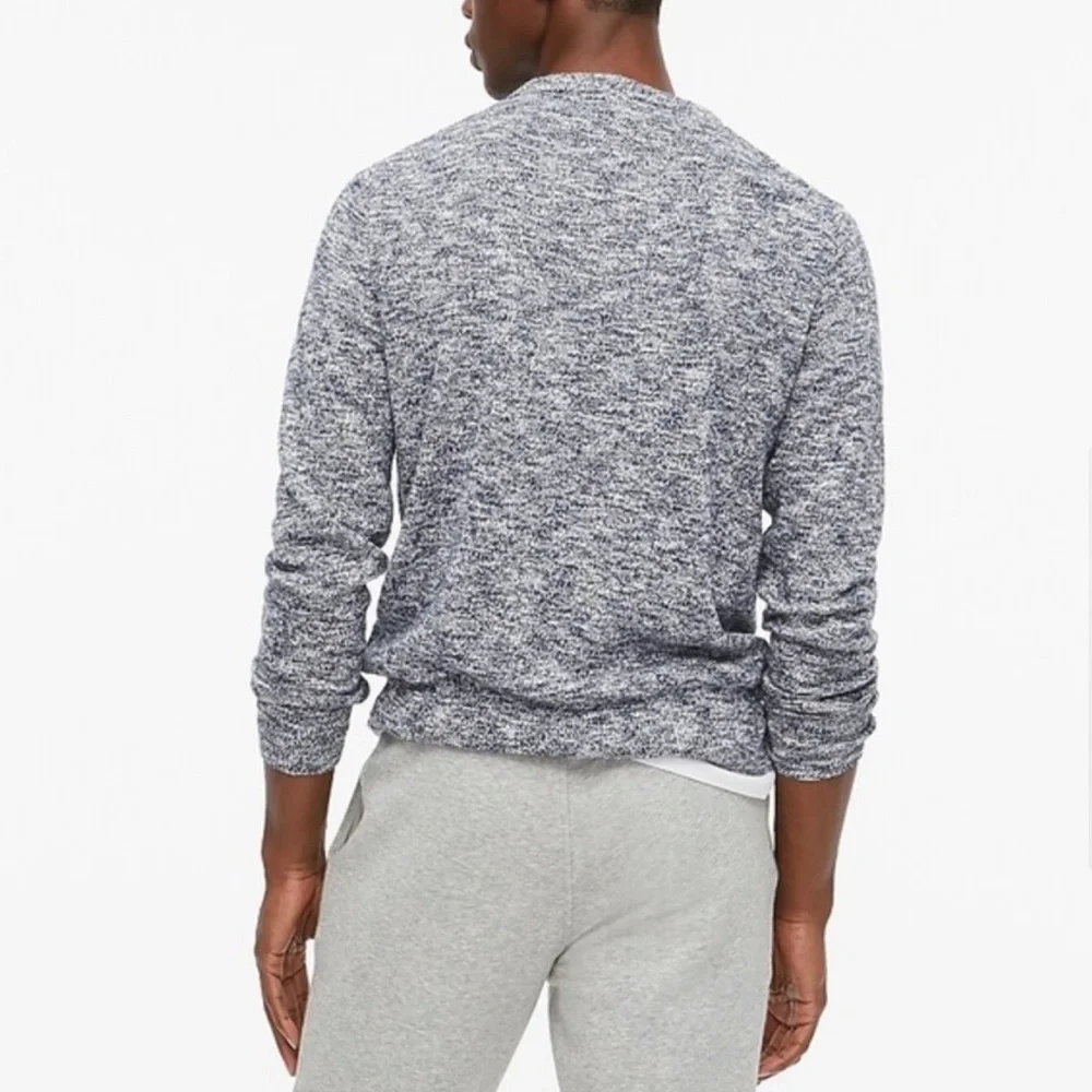 NWT J.Crew 100% Cotton Marled Slub Crewneck Sweater Heather Green XL